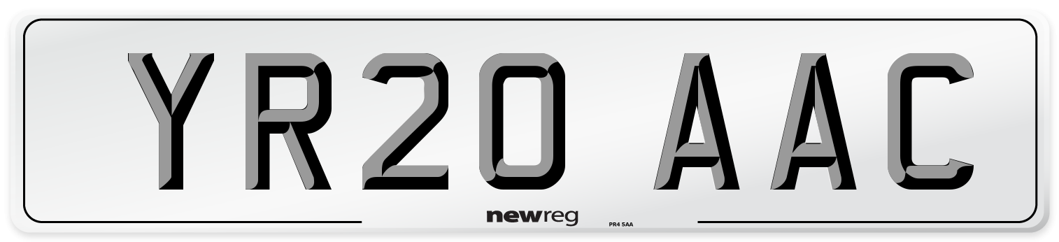 YR20 AAC Number Plate from New Reg